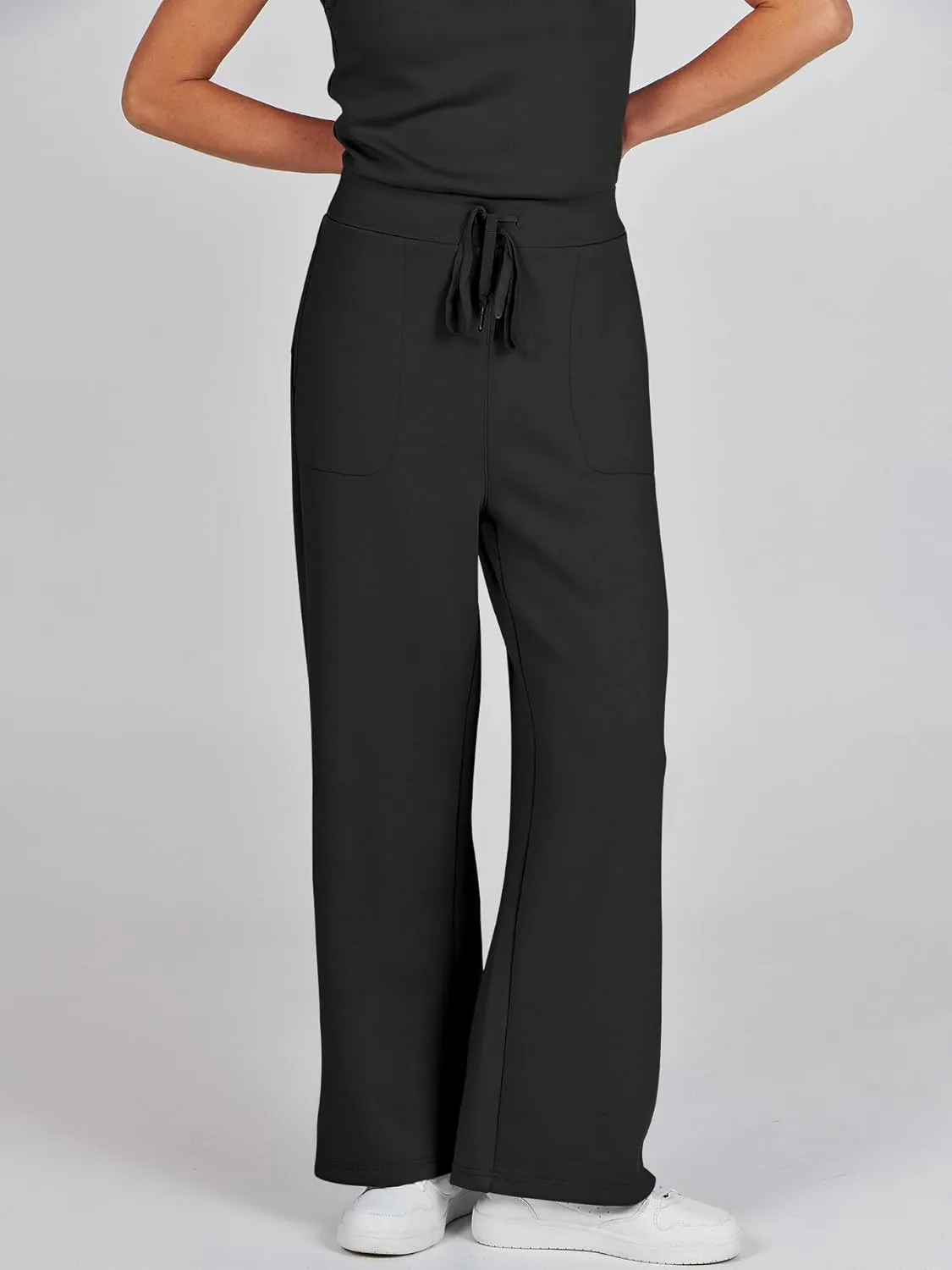 ANRABESS Womens Jumpsuits 2025 Summer Casual Dressy Romper Sleeveless Wide Leg Long Pants One Piece Outfits Vacation Clothes