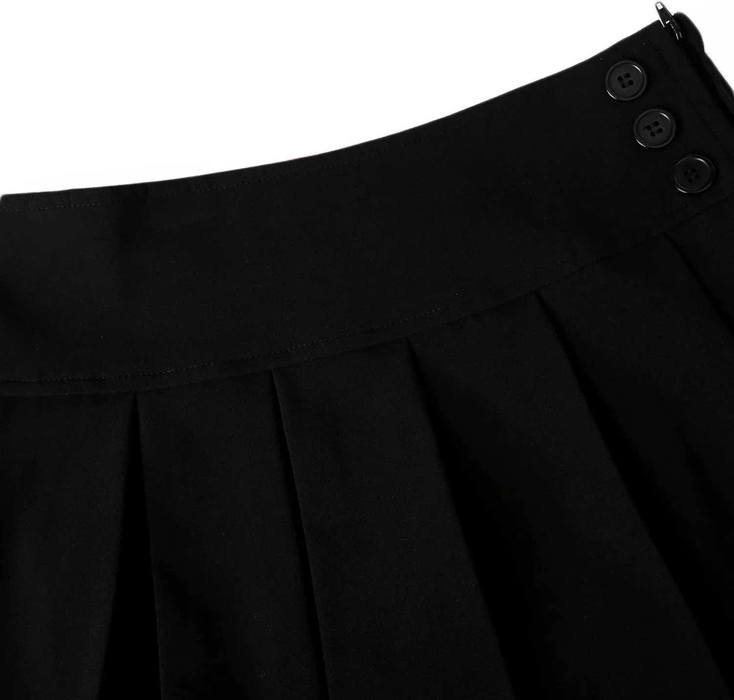 Bienzoe Girls School Uniform Skirt: Kids Adjustable Waist Stretchy Pleated Skort