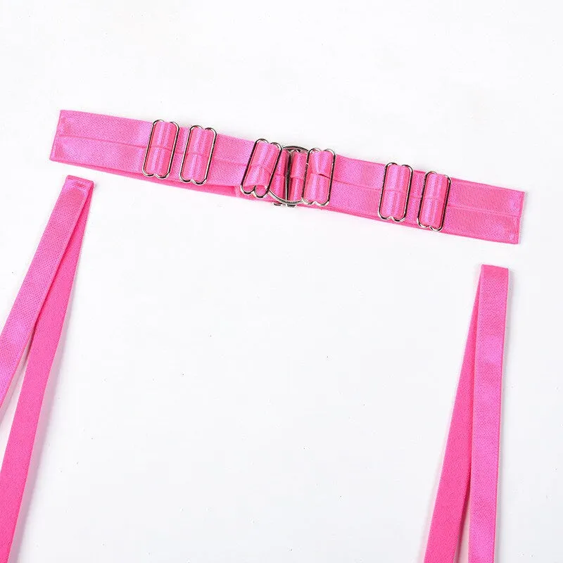 Black & Pink Harness Lingerie Set