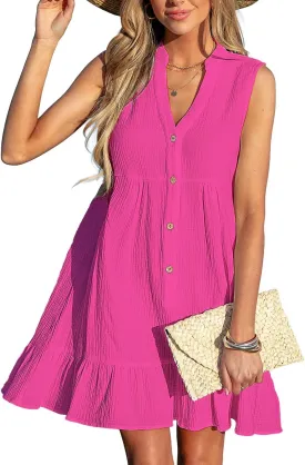 CUPSHE Women Swimsuit Coverup 100% Cotton Ruffle Hem Beach Cover Up Dresses