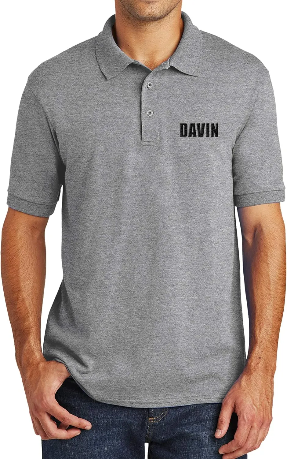 Custom Embroidered Shirts for Men Personalized Embroidery Text Polo T-Shirt