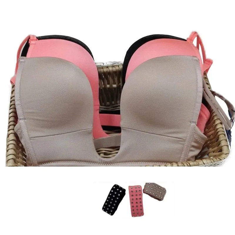Deep U Backless Bra Push Up Bra Long Time Strapless Bra