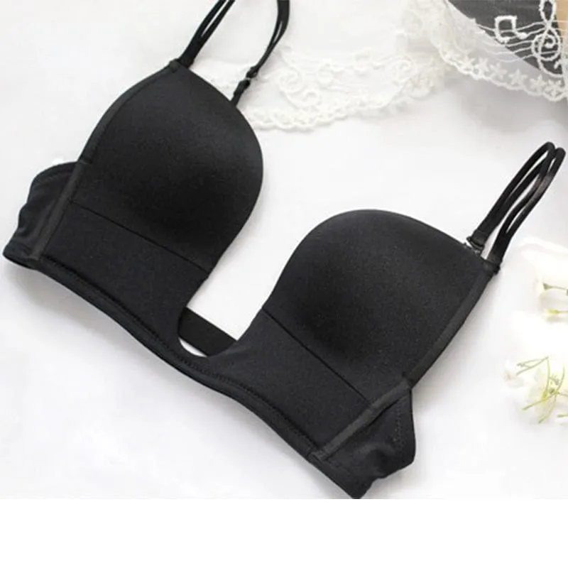 Deep U Backless Bra Push Up Bra Long Time Strapless Bra