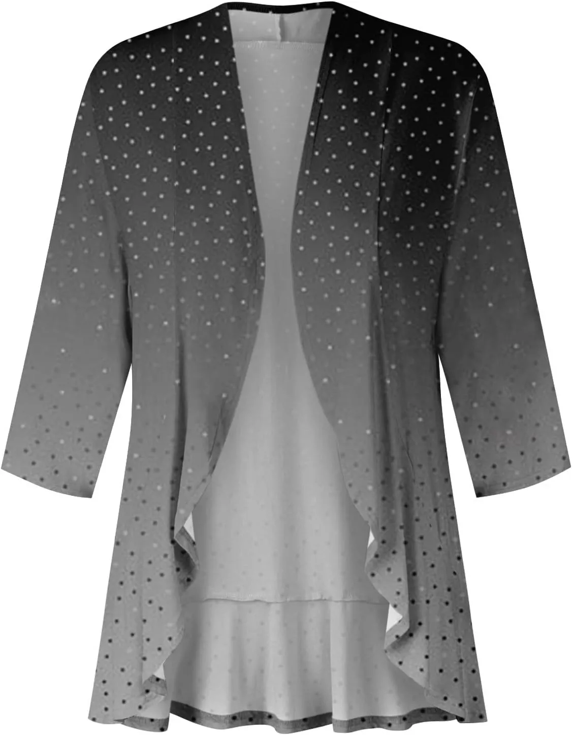 Long Sleeve Kimono for Womens Lightweight 3/4 Sleeve Cardigans Retro Print Jackets Casual Duster Blouse Tops Coat