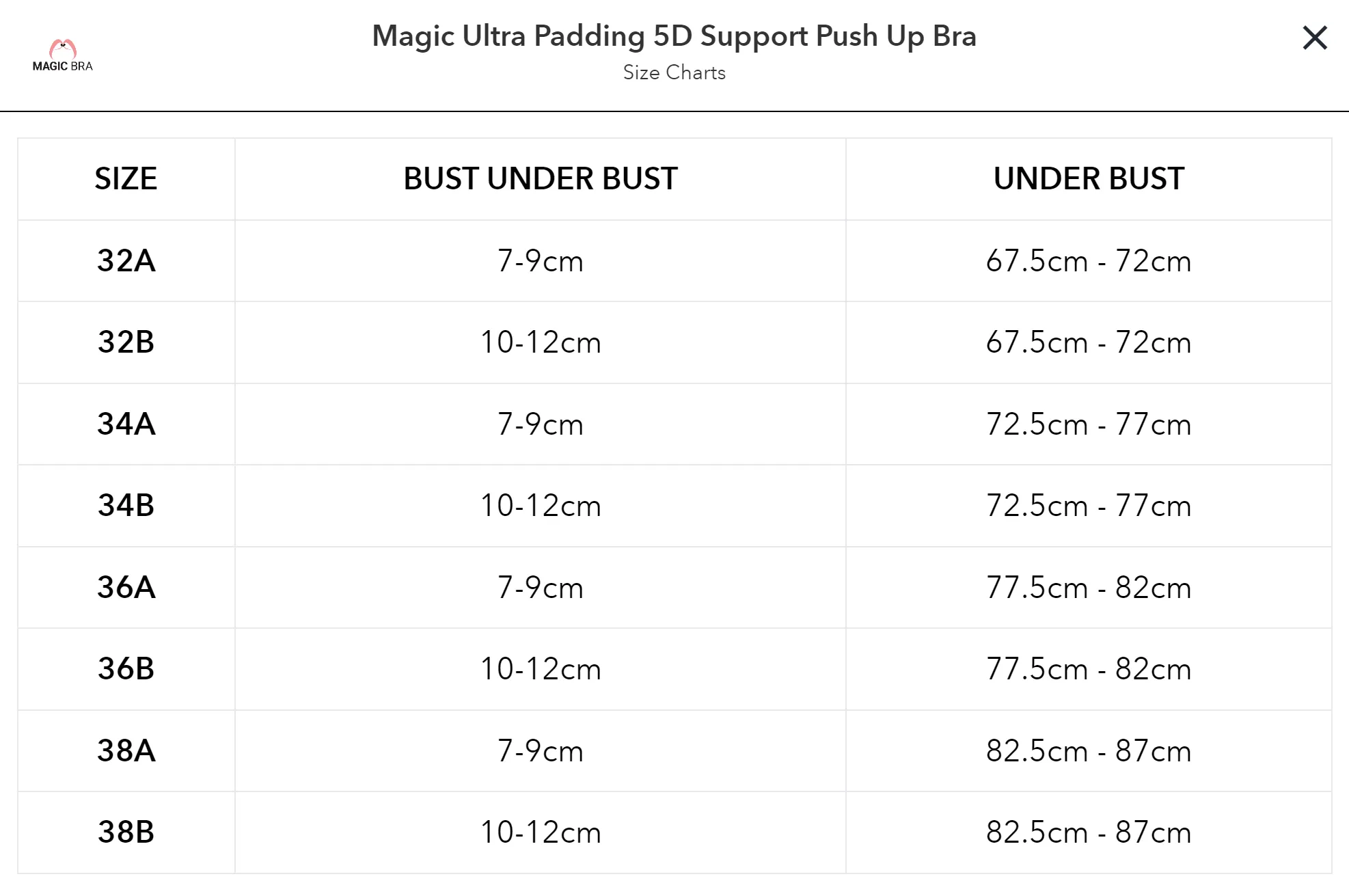 Magic Ultra Padding 5D Support Push Up Bra