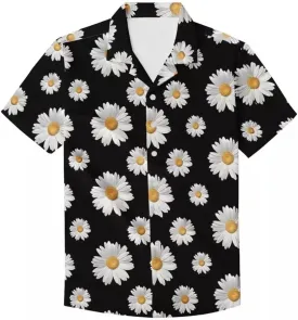 Men's Floral Print Fashion Button Down Casual Shirt Summer Top Short Sleeve