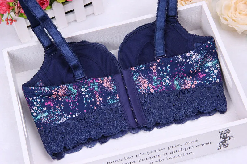 New women brand bra fashion winter dress bra set vs sexy underwear lace sexy women bra set gathered push up bra brief set
