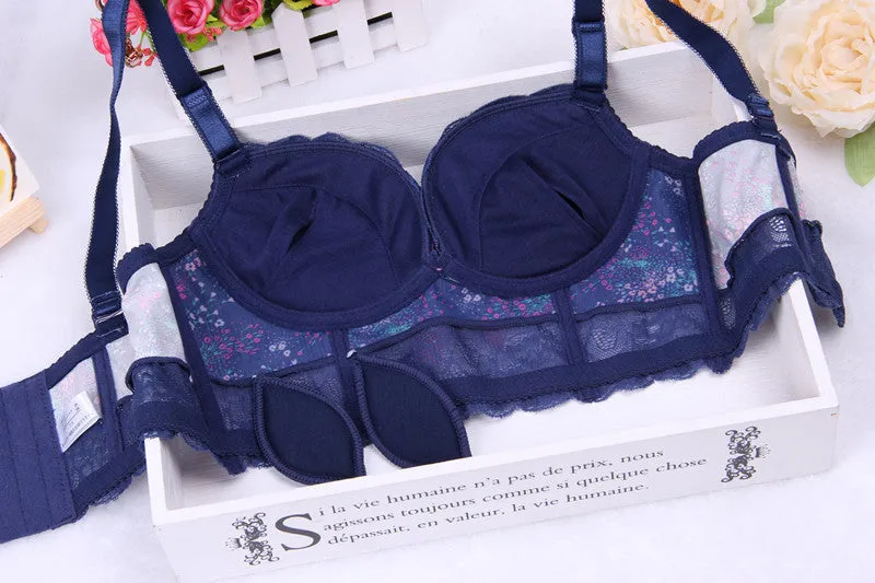 New women brand bra fashion winter dress bra set vs sexy underwear lace sexy women bra set gathered push up bra brief set