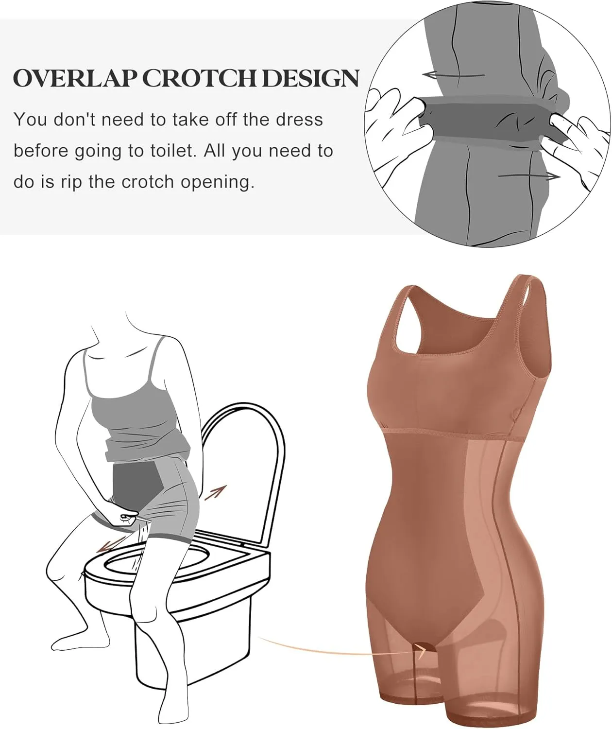 Popilush Cocktail Dresses for Women Built in Shapewear Bra 8 in 1 Square Neck Mini Slit Bodycon Summer Dress