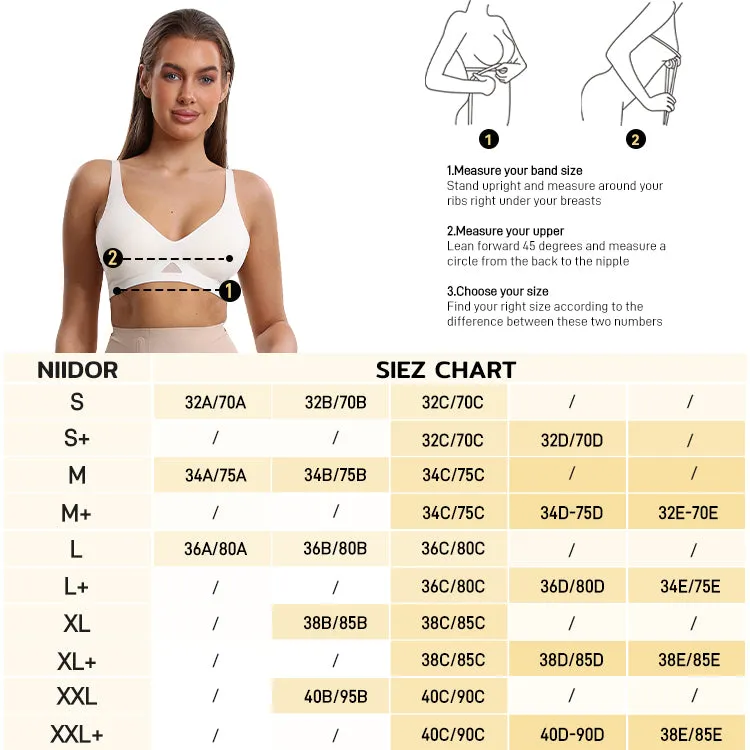V-Neck Stretch Push Up Wireless Bras