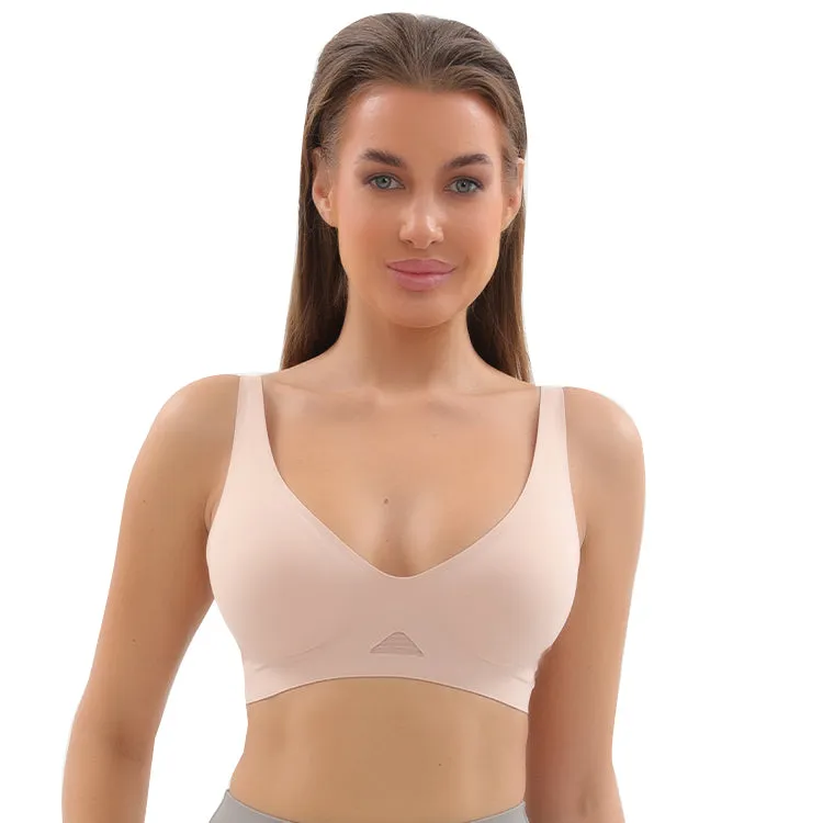 V-Neck Stretch Push Up Wireless Bras