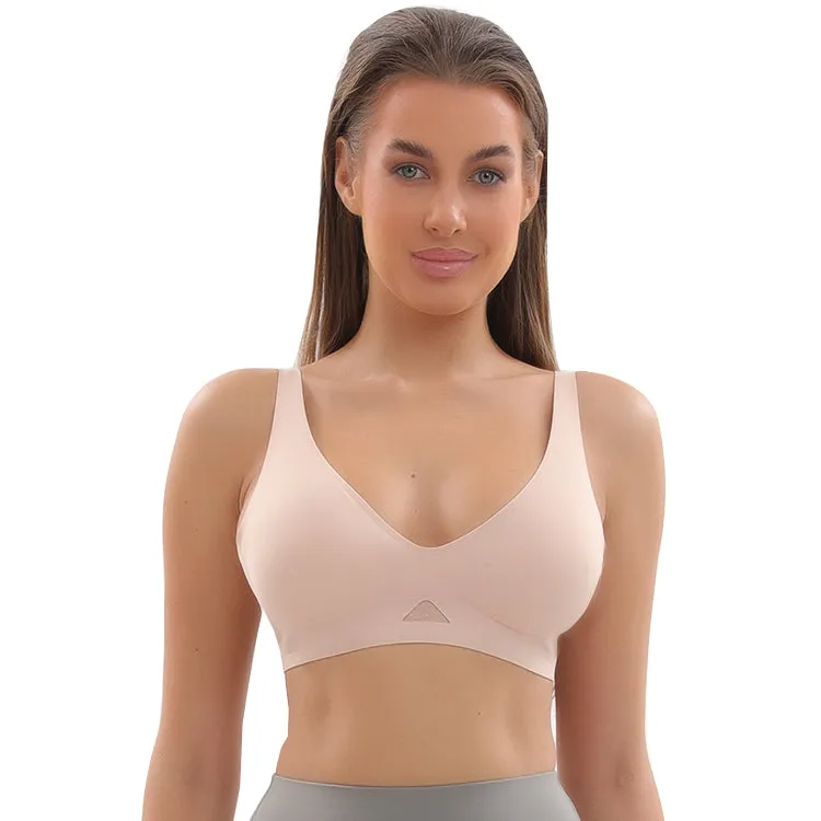 V-Neck Stretch Push Up Wireless Bras