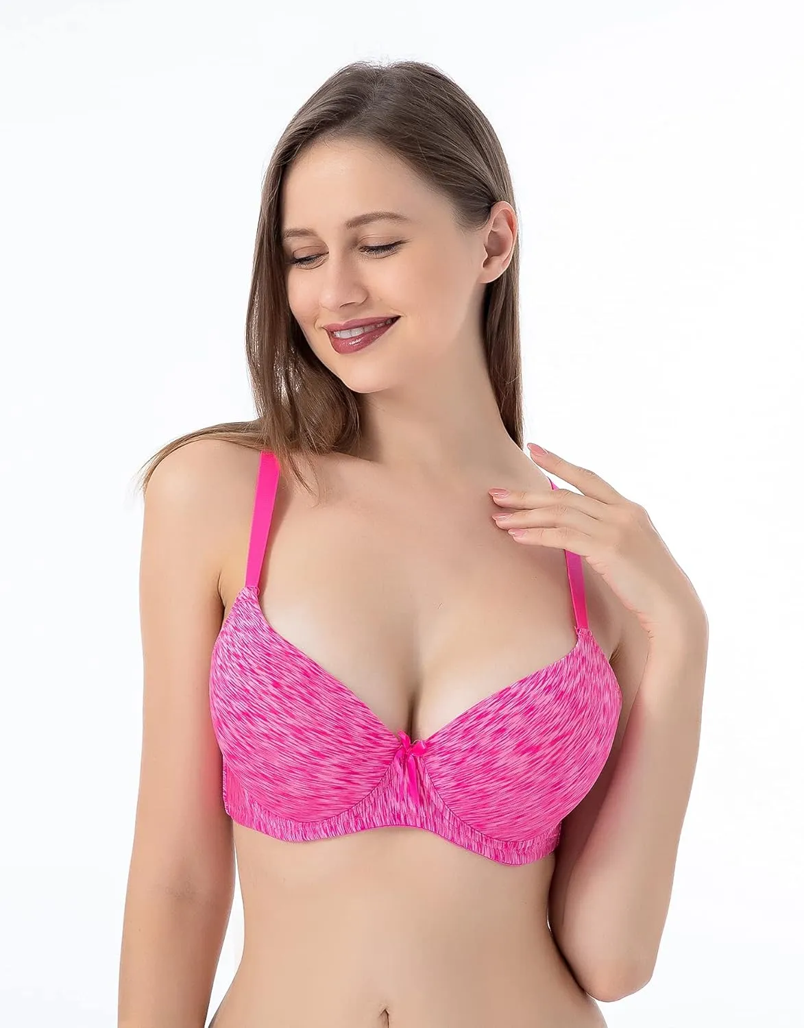 Viola's Secret 6 Pack of Color Print T-Shirt Bras B Cup C Cup and D Cup
