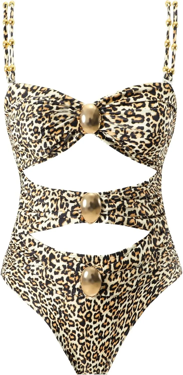 Women's One Piece Swimsuit with Cover up Set Beach Wrap Skirt Retro Bikini Set Two Piece Bathing Suit with Cover up